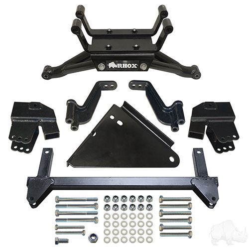 Redhawk Lift Kit for Yamaha Drive2 electric and gas vehicles, enhances ground clearance with premium A-arm lift upgrade.