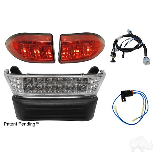 Redhawk LED Light Bar Kit for Club Car Precedent golf cart, bright 12V energy-efficient LED lighting system.