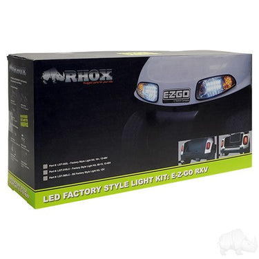 Red Hawk LGT-360LC OEM LED Light Kit For EZGO RXV Golf Carts 2008 2015 12V Clear Lens