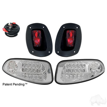 Red Hawk LGT-360LC OEM LED Light Kit For EZGO RXV Golf Carts 2008 2015 12V Clear Lens