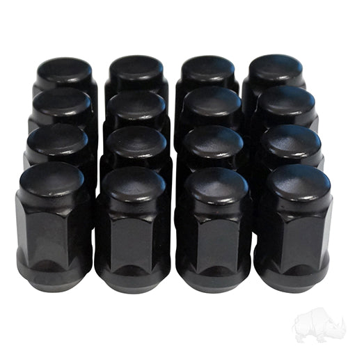 Red Hawk Lug Nut TIR 911S 16 Pack Flat Black Closed End Durable Wheel Mounting For Auto Enthusiasts - Rainier Parts