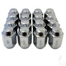 Red Hawk chrome lug nuts box of 16 for automotive wheels, corrosion-resistant, 1/2-20 closed end, durable premium lug nut set.