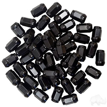 Red Hawk Lug Nut TIR-939 1/2 In-20 Closed End Premium Gloss Black Box Of 50 For Automotive Enthusiasts And Professionals - Rainier Parts