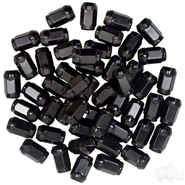 Red Hawk Lug Nut Box 12mm 1.25 Closed End Gloss Black 50 Count For Mechanics Professional - Rainier Parts