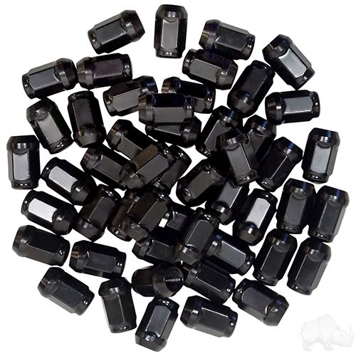 Red Hawk Lug Nut Box 12mm 1.25 Closed End Gloss Black 50 Count For Mechanics Professional - Rainier Parts