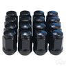 Red Hawk 12mm Lug Nut Closed End Gloss Black For Cars Secure Fit Durability Box Of 16 - Rainier Parts