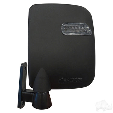 Red Hawk Deluxe LED Side Mirror Set With Running And Turn Signals For 12 To 48V Vehicles