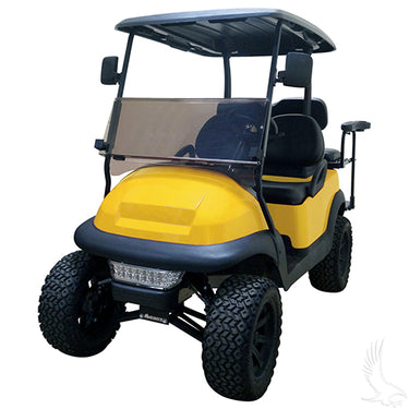 Red Hawk UTV side mount mirrors set with black frames, designed for off-road visibility, mounted on a UTV vehicle.