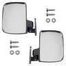 Red Hawk UTV side mount mirror set showing durable, adjustable off-road mirrors with red accents for enhanced visibility.