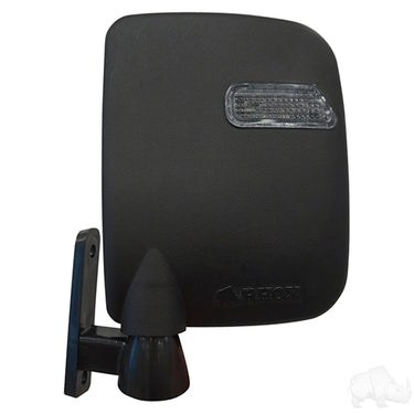 Red Hawk ACC-1022 LED side mirror set for night driving, 12V-48V, includes two mirrors with LED lights for enhanced visibility.