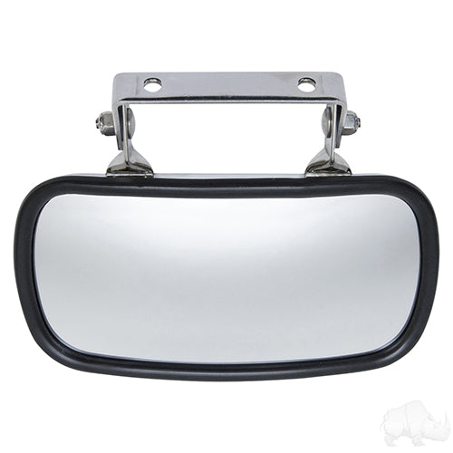 Red Hawk universal 180-degree convex roof mount mirror for commercial vehicles, made of premium stainless steel with wide view.