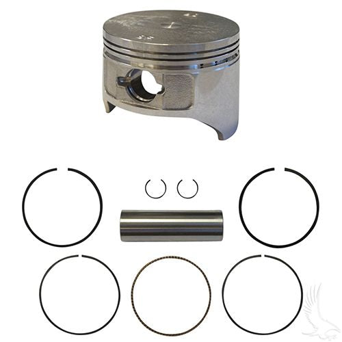 Red Hawk ENG-219 piston and ring set for EZGO golf carts, 0.25mm oversize, compatible with Fuji Robin 350cc 4-cycle engines.