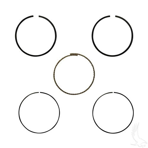Red Hawk ENG-220 piston ring set for EZGO golf cart, 4-cycle gas engine, standard size, compatible with Fuji Robin 350cc models.
