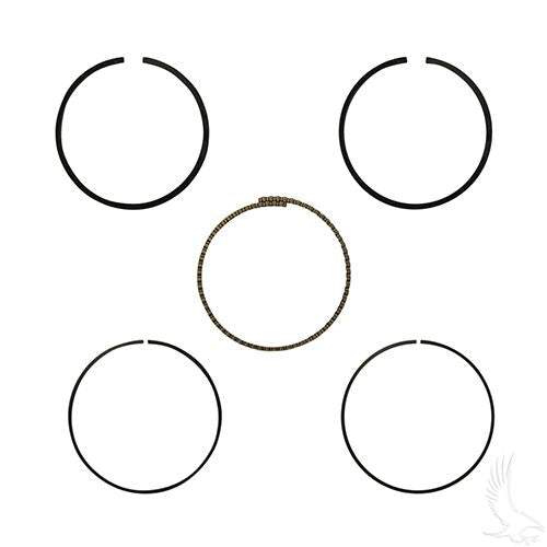 Redhawk OEM piston ring set for EZGO Fuji-Robin 350cc golf cart engine, includes 0.25mm bore piston rings.