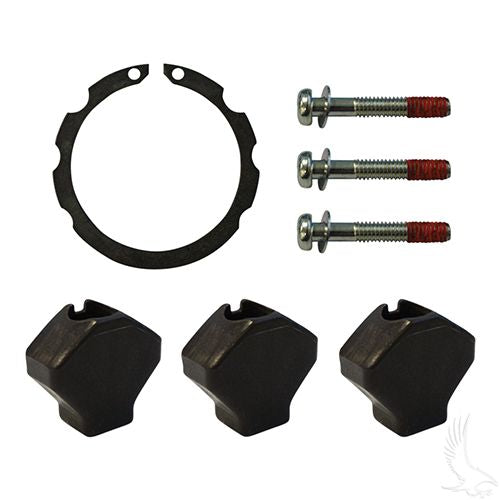 Red Hawk OEM CP-0059 Ramp Shoe Kit for EZ-GO RXV golf cart secondary clutch, includes red ramp shoes for clutch repair.