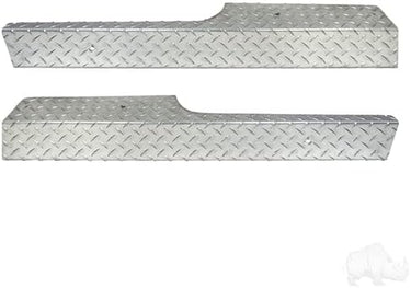 Redhawk OEM RP-010 diamond plate rocker panels for E-Z-GO RXV golf carts, 2008 and up, protect the sides of the vehicle.