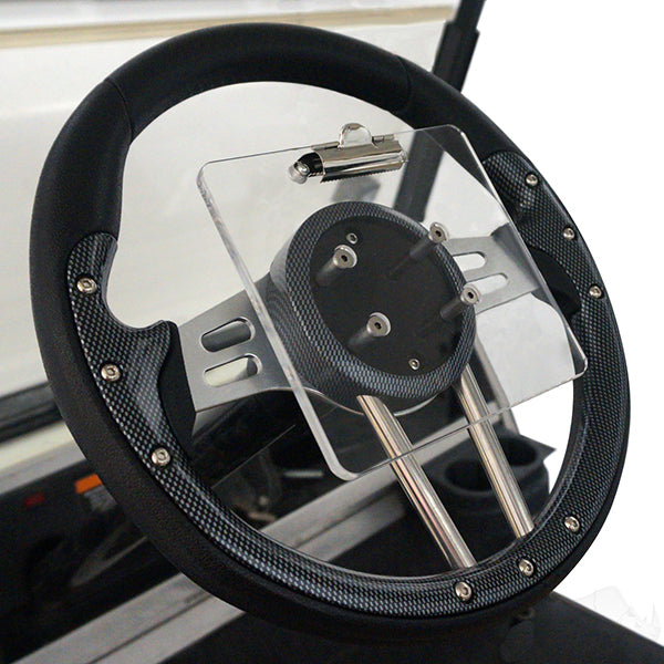 Redhawk ACC SW30 golf scorecard holder with RHOX steering wheel, designed for precise on-course organization and easy access.