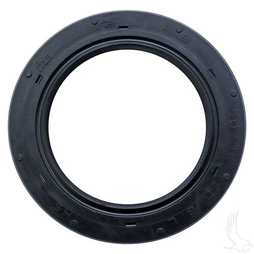 Red Hawk OEM crankshaft oil seal for E-Z-GO RXV golf cart, shown in a close-up image of the seal on a white background.