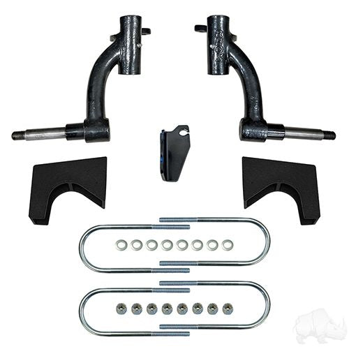 Redhawk 6-inch drop spindle lift kit for EZGO RXV golf carts, includes lift components for 2013-2019 models.