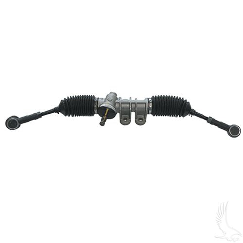 Red Hawk OEM STR-033 steering box assembly for E-Z-GO RXV golf carts, showing the red metal steering component and mounting points.