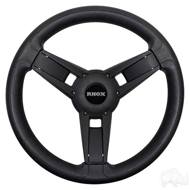 Giazza Steering Wheel With Ez-Go Hub By Red Hawk RH-GZ001 For Golf Carts Ergonomic Black Finish
