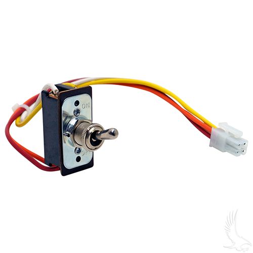 Redhawk OEM Run Tow Switch toggle for EZ-GO TXT PDS DCS golf carts, 48V, with red handle and durable switch design