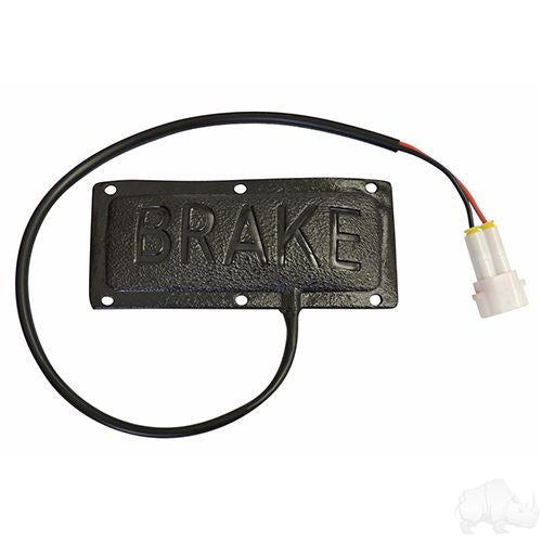 Redhawk LGT138 brake light switch for auto safety, showing the switch component with wiring and mounting details.