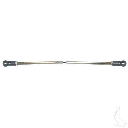 Redhawk throttle linkage rod for EZ-GO 4-cycle gas golf carts, OEM replacement part, shows the red metal rod with mounting components.