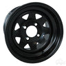 Red Hawk TIR-402 Steel Wheel Bold Black Finish 12x7.5 Offset 3.45 Durable Off Road Ready For Trucks and SUVs - Rainier Parts