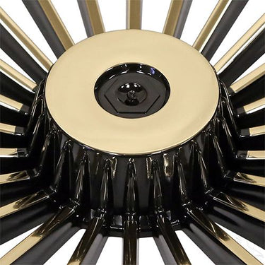 Red Hawk CAP-0003 8 Inch Turbine Wheel Cover Black Gold Premium Upgrade For Auto Enthusiasts