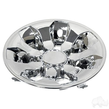 Red Hawk CAP0044 Chrome Wheel Cover 8 Inch Driver for Car Enthusiasts Durable Chrome Finish Easy Tool-Free Install
