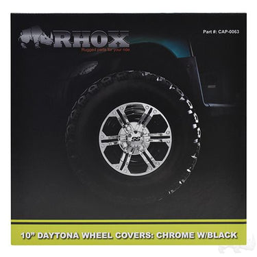 Red Hawk CAP0063 10 Inch Daytona Chrome Wheel Covers 4 Pack Durable Easy Install Car Enthusiasts