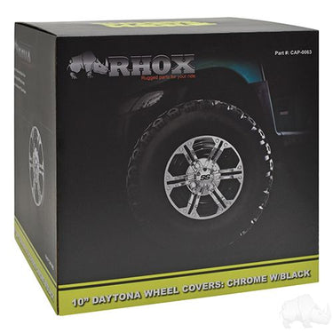 Red Hawk CAP0063 10 Inch Daytona Chrome Wheel Covers 4 Pack Durable Easy Install Car Enthusiasts