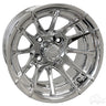 Red Hawk RHOX RX102 Premium Chrome Wheel 12x7 ET25 Center Cap For Cars 12 Spoke Durable - Rainier Parts