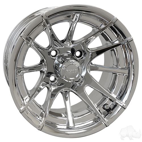 Red Hawk RHOX RX102 Premium Chrome Wheel 12x7 ET25 Center Cap For Cars 12 Spoke Durable - Rainier Parts