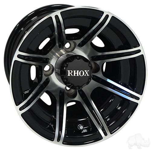 Red Hawk RHOX RX150 10x7 Wheel Premium Gloss Black Machined EightSpoke Center Cap For Racers - Rainier Parts