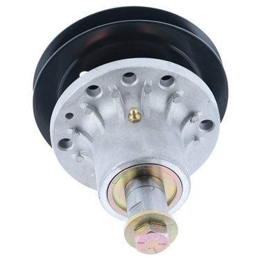 Stens 285-929 spindle assembly for Exmark lawn mowers, durable replacement part with metal blades and mounting hardware.