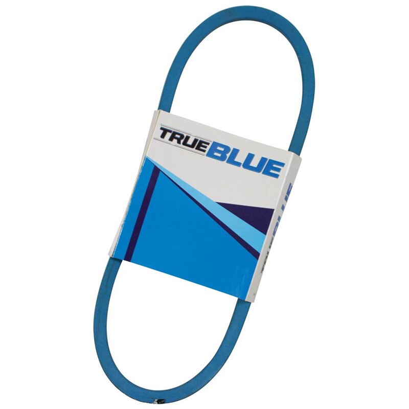 Stens True-Blue 5/8 x 38-inch durable replacement belt for lawn mower and equipment, shown in blue with textured surface.