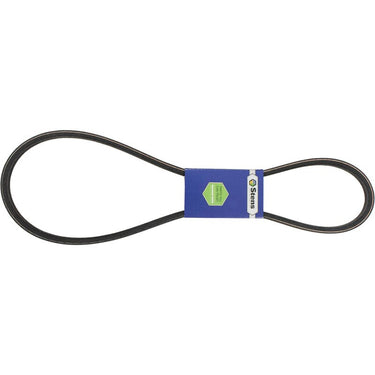 Stens 265-740 OEM belt for SCAG mowers, durable replacement part, black rubber belt with textured surface for lawn equipment.