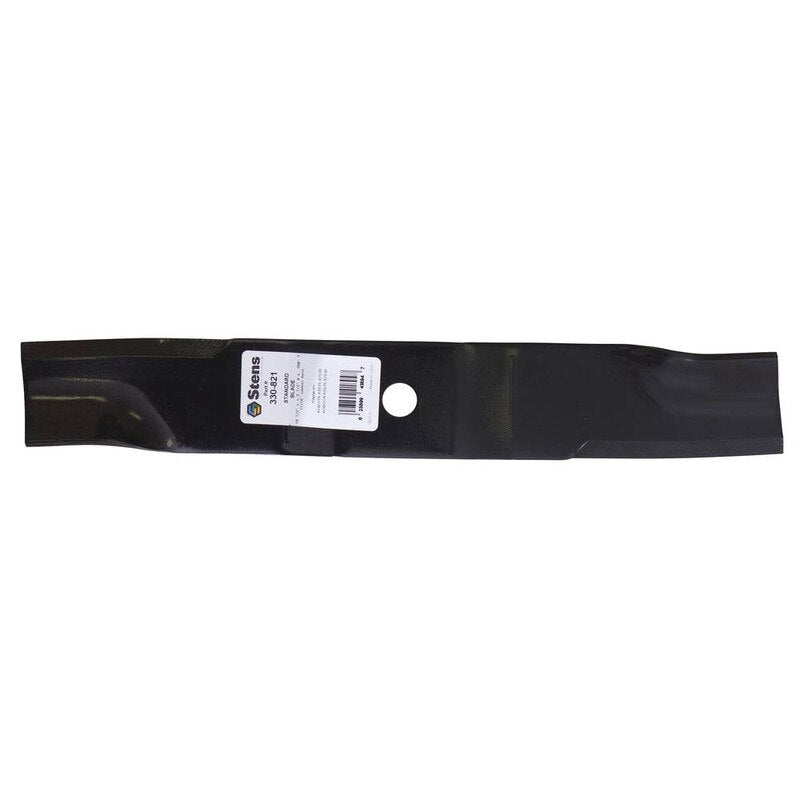 Stens Kubota blade 330-821, a precision-fit replacement for K5575-34330, shown as a standard mower blade for Kubota tractors.