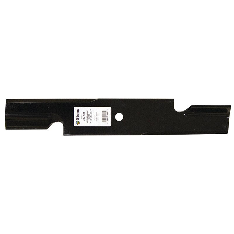 Stens Hi-Lift 18-inch heavy-duty lawn mower replacement blade, sharp cutting edge with sturdy construction for lawn maintenance.