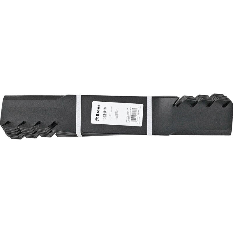 Stens durable toothed blade for pro lawn mowers, high-quality replacement blade in shop pack, designed for efficient cutting.
