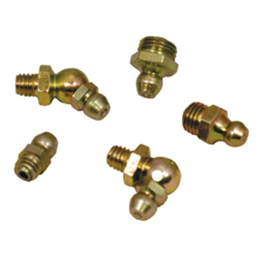 Stens metric grease fitting kit with 100 pieces for machinery maintenance, featuring various-sized fittings and tools.
