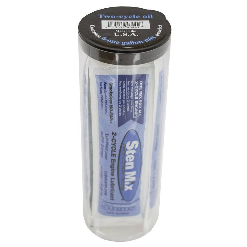 Stens Pro Tube 770267 with six one-gallon pouches of fuel mix and stabilizer, designed for professional use, easy to measure.