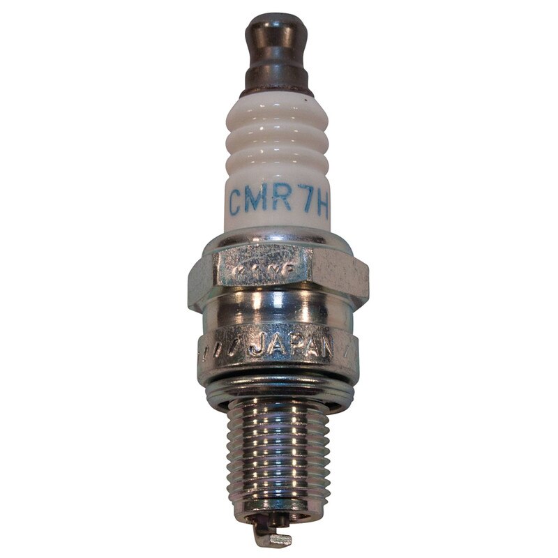 Stens NGK CMR7H spark plug for small engines, high-performance ignition component, with metal shell and ceramic insulator.