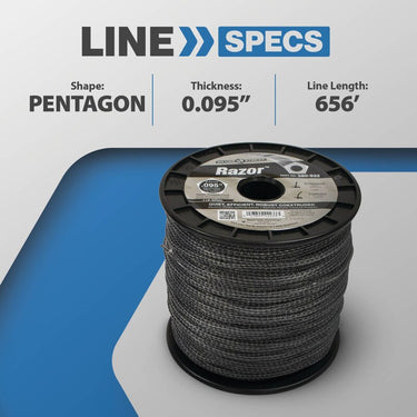 Stens Silver Streak Razor Trimmer Line spool with durable .095 diameter, 3 lb weight, suitable for professional trimmer use.
