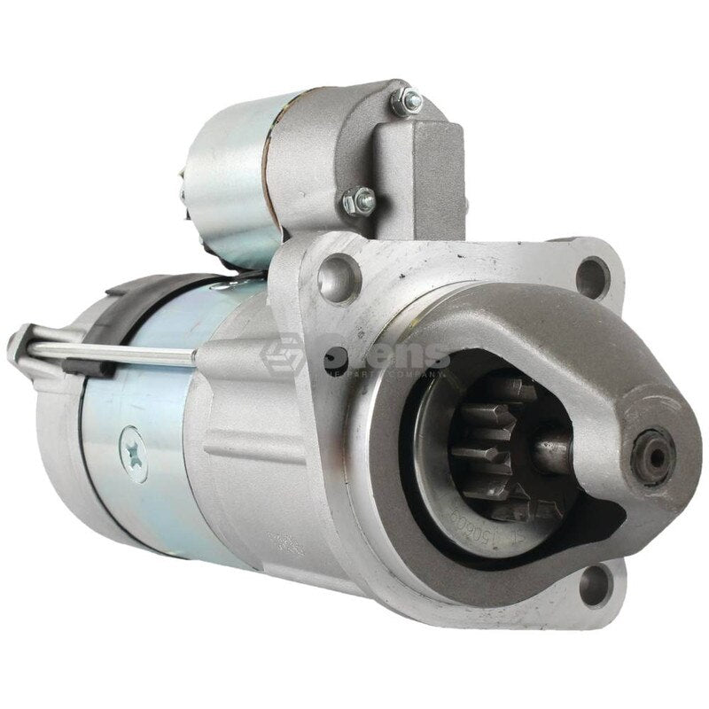 Stens engine starter for Perkins 2873K404, industrial quality replacement, shown as a single unit with metal components.