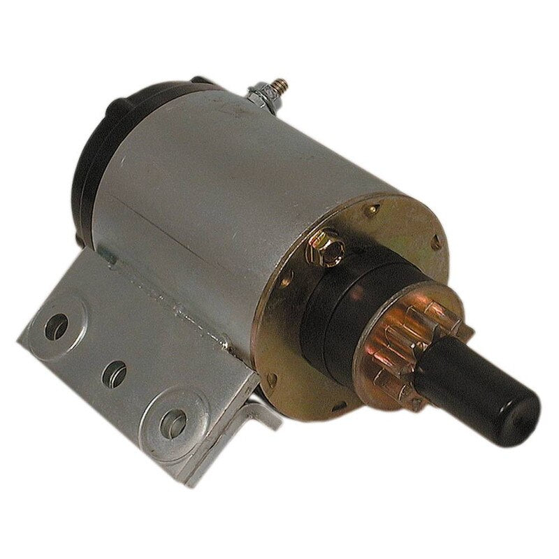 Stens 435-495 Mega-Fire electric start starter for lawn tractors and outdoor equipment, showing the replacement part with easy installation