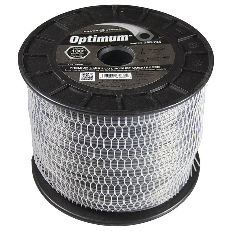 Stens Optimum Trimmer Line, 130 diameter, 5 lb spool, durable trimmer line for professional landscaping tools.