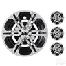 Set of four Red Hawk Daytona chrome wheel covers, 8-inch car wheel covers with a sleek, premium finish for various vehicle styles.
